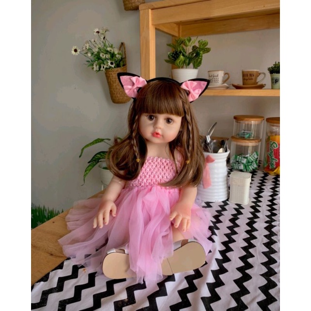 Promo Boneka Reborn Baby Alive Minum Pipis Premium Full Silikon 45cm