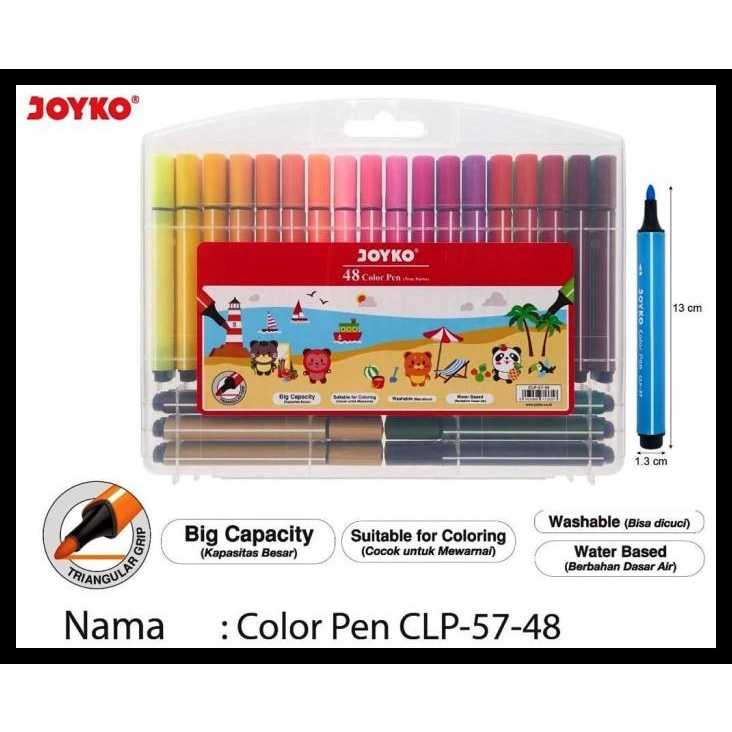 

TERBARUU!! Color Pen Joyko CLP-57-48 / Spidol 48 Warna Joyko TERBARU