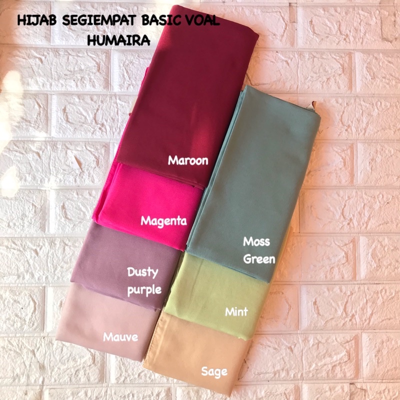 JILBAB / HIJAB SEGIEMPAT BASIC VOAL HUMAIRAH JAHIT TEPI