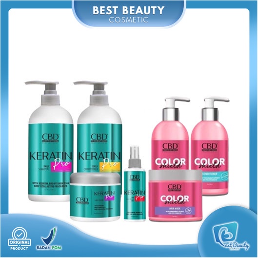 ★ BB ★ CBD Professional Keratin Pro Daily Use Hair Mask 500gr - Conditioner 1000ml - Shampoo 1000ml - Hair Vitamin Spray 100ml | CBD Color Shield Shampoo 250ml - Conditioner 250ml - Hair Mask 500gr