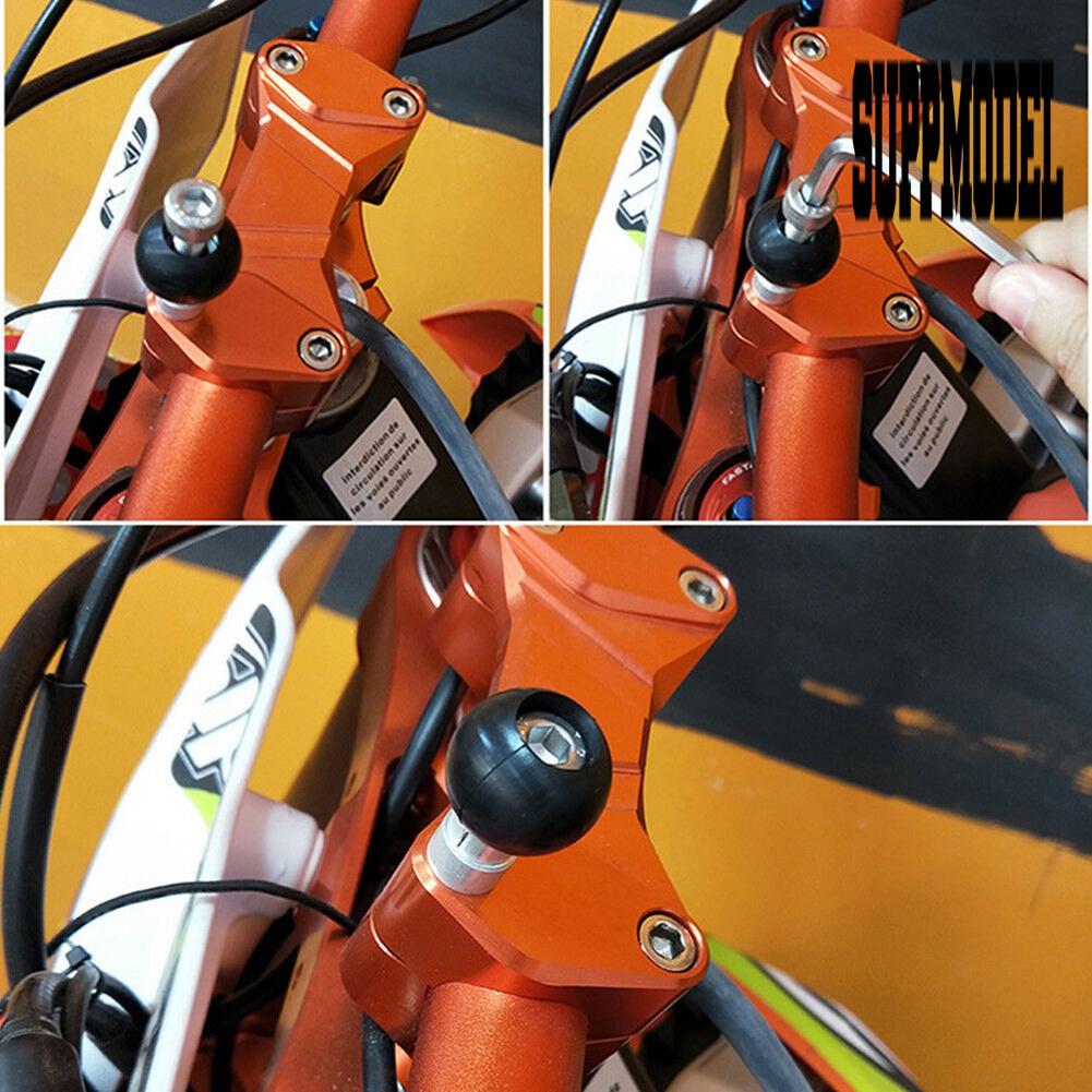 &lt; Car Holder &gt; Klem Bola Mount Stang Motor / Skuter Dengan Sekrup M8