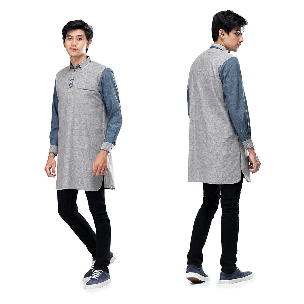 Busana Muslim Pria Kurta Taqwa Kz Baju Koko Muslim Cowok Abu Shopee Indonesia