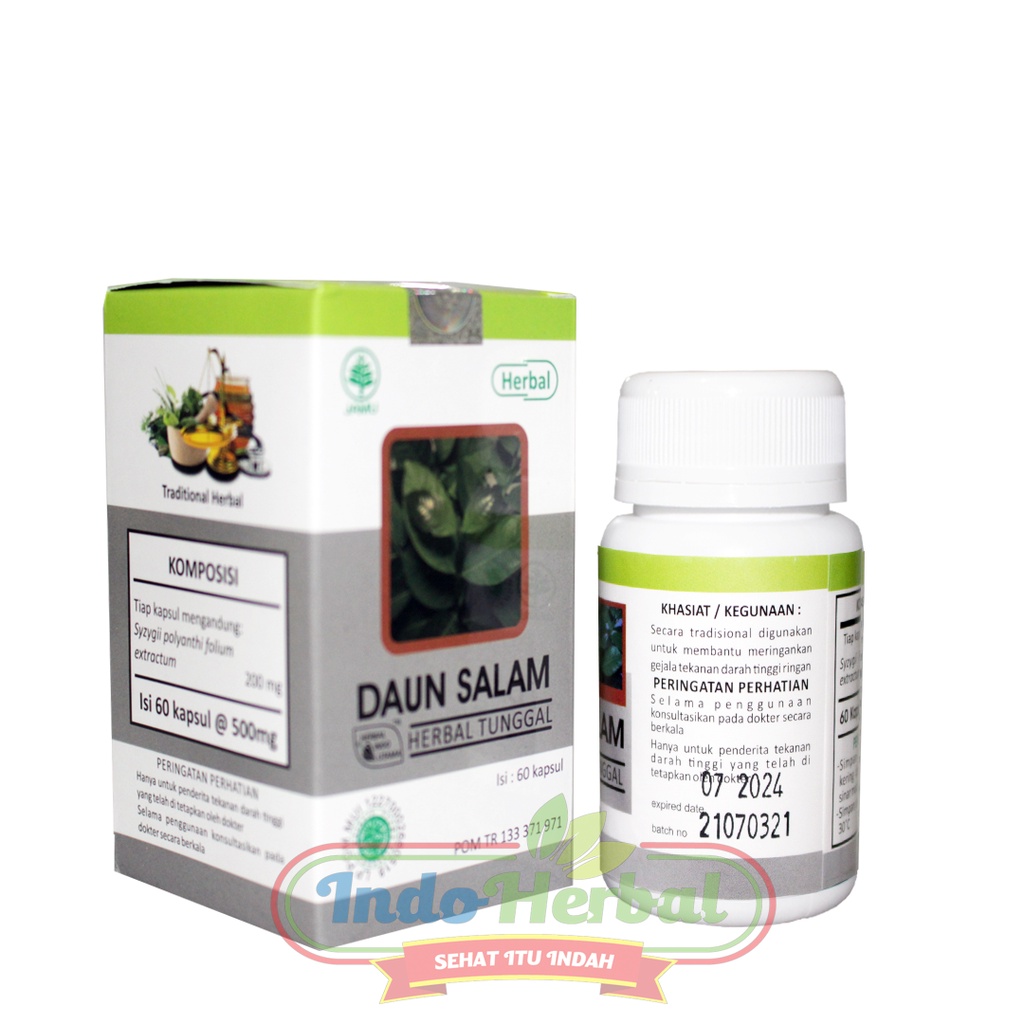 Herbal Daun Salam HIU asam urat isi 60 kpl