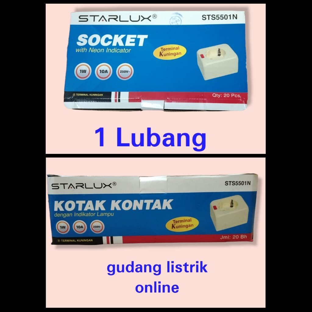 STOPKONTAK 1 LUBANG 1 KUNINGAN MURAH STRALUX GROSIR