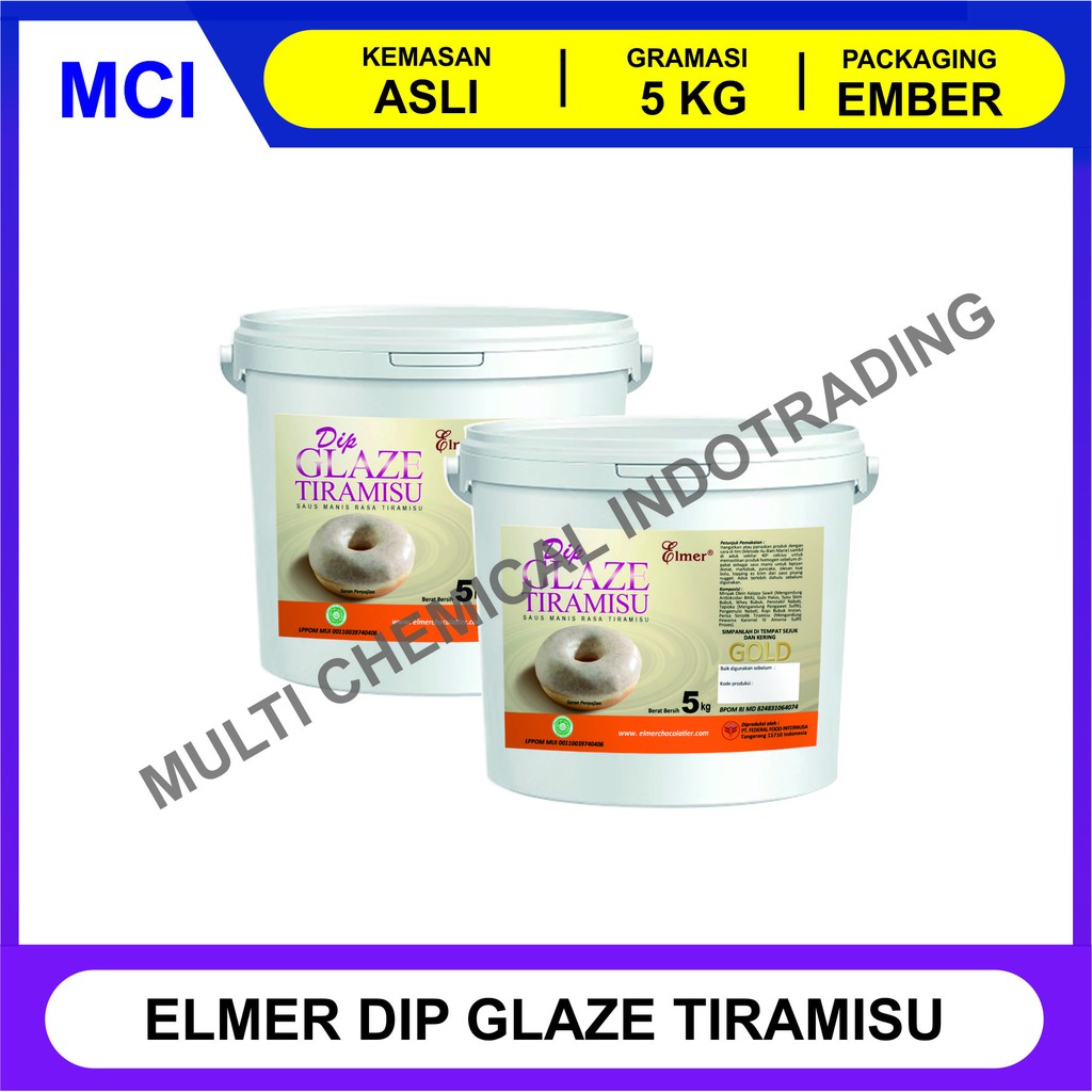

ELMER DIP GLAZE 5 KG - TOPPING DONAT PISANG NUGGET - TIRAMISU