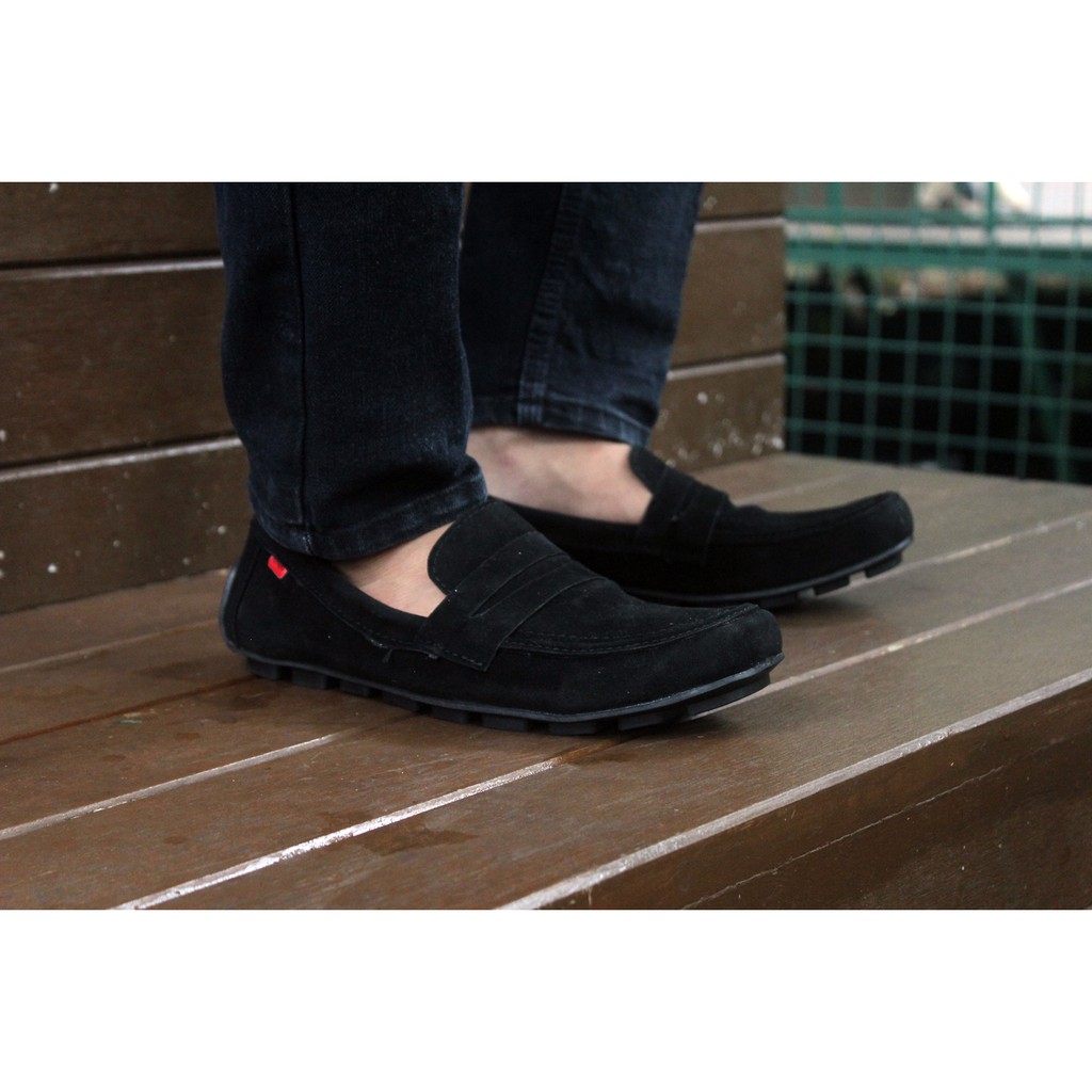 KICK TONE 01 BLACK SLIP ON PRIA KASUAL BS157 BS158 BS159 BS160 BS161 BS16 Slip On Pria Hitam