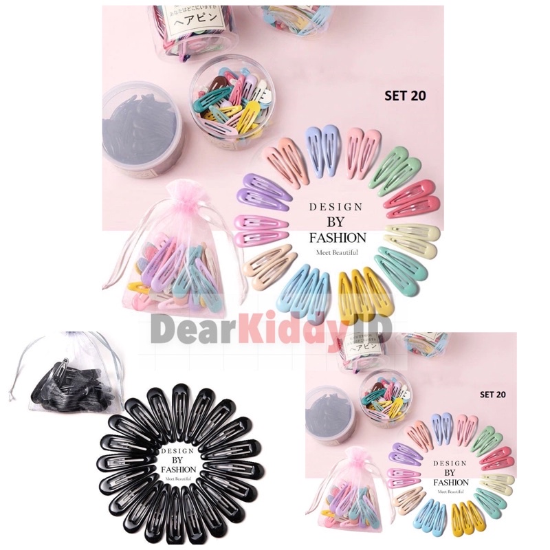 DK JEPIT CLIP Isi 20 / Simple Hair Pin Candy Simple / Jepit Poni Anak