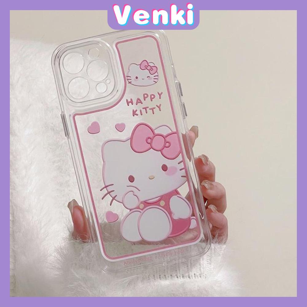 iPhone Case Clear Case Soft Thick TPU Shockproof Super Transparent Protection Camera Plating Button Pink Cartoon Cute For iPhone 13 Pro Max iPhone 12 Pro Max iPhone 11 iPhone 7Plus