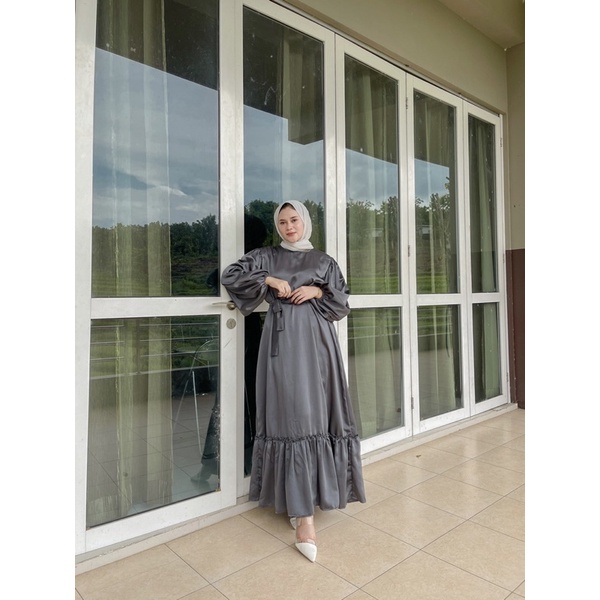 Dress Syamora premium / dress satin silk maxmara