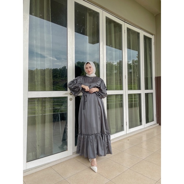 Dress Syamora premium / dress satin silk maxmara