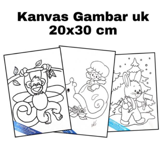 

Kanvas bergambar anak siap lukis dan warna uk 20x30 No. 01-20