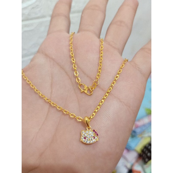 KALUNG DEWASA DAN LIONTIN PERAK 925 LAPIS MAS