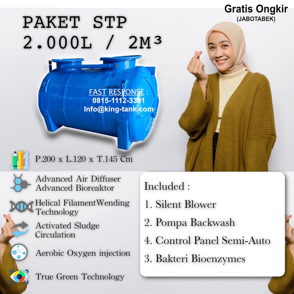 STP BIOTECH Tangki 2000 Liter / 2m3
