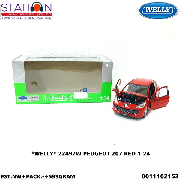 WELLY 22492W PEUGEOT 207 RED 1-24