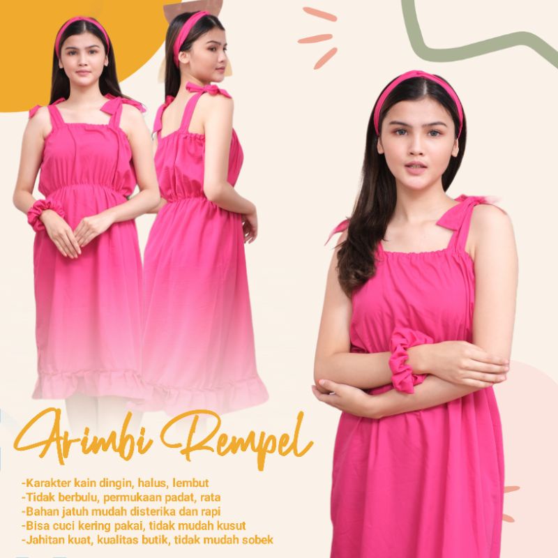 Daster Remaja Kekinian Arimbi Rempel Dress Premium Daster Ruffle Wanita Bahan Adem