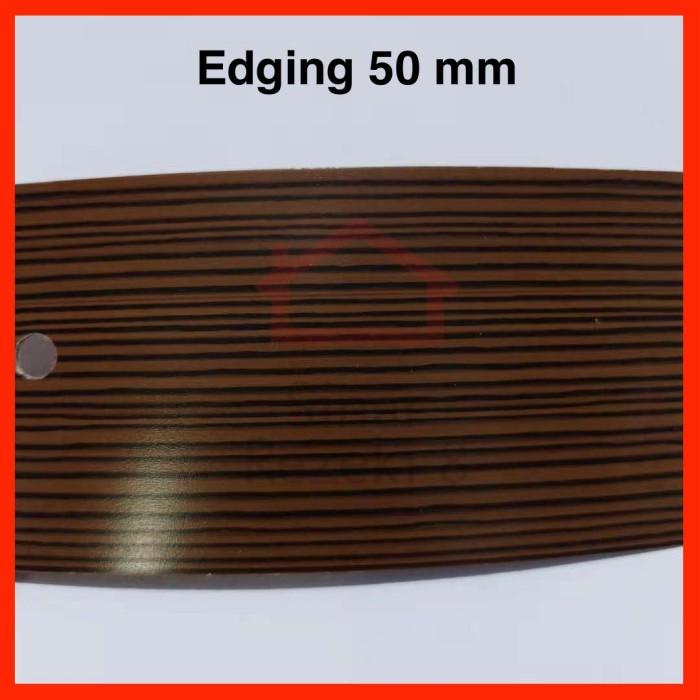 

Edging XY 2029 50 mm Coklat Tua / Serat Urat Kayu Woodgrain taco PVC Kualitas Terjamin