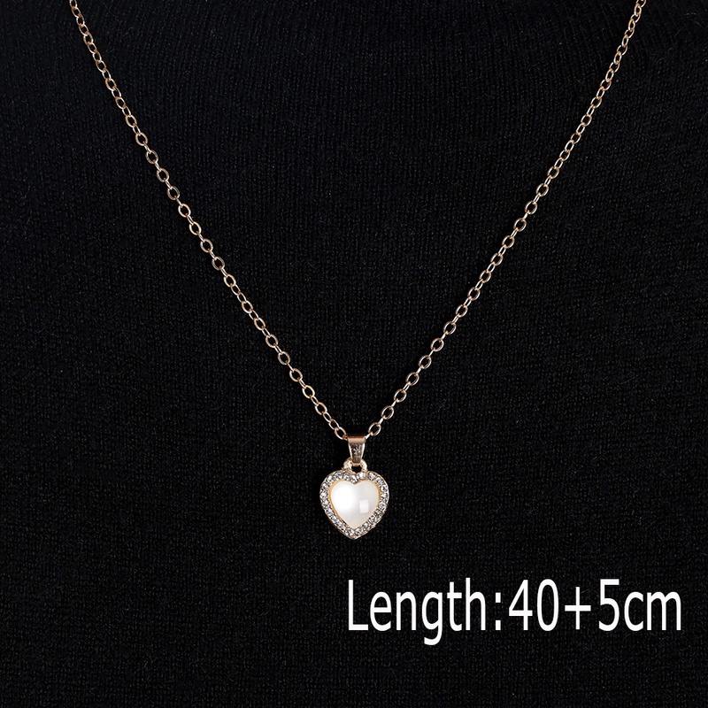 Kalung Rantai Choker Bentuk Hati Bahan Zirkon Untuk Wanita