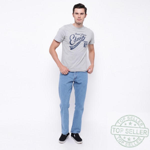 (Celana Murah) Edwin Celana Jeans Reguler Fit Pria Panjang Light Blue Vegas 01 - Biru Muda, 28 |DXT