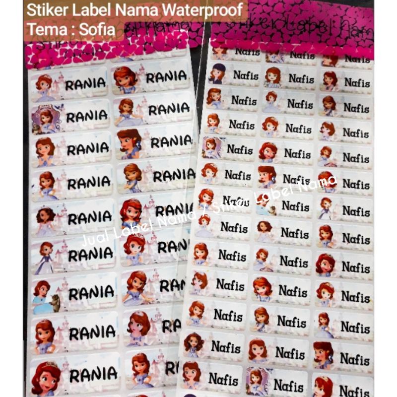 

SOFIA THE FIRST ~ STIKER LABEL NAMA WATERPROOF / LABEL NAMA TAHAN AIR / STICKER LABEL WATERPROOF