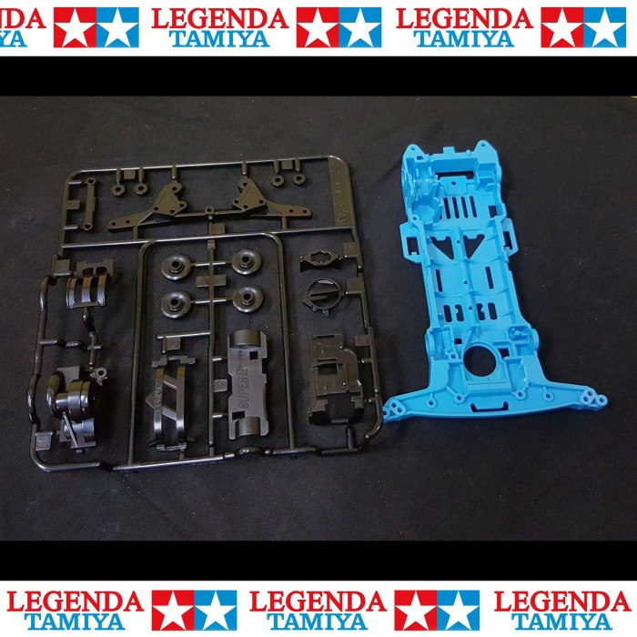 READY Super 2 Chassis Abs Resin Chassis Light Blue  Gearbox Full Set MURAH