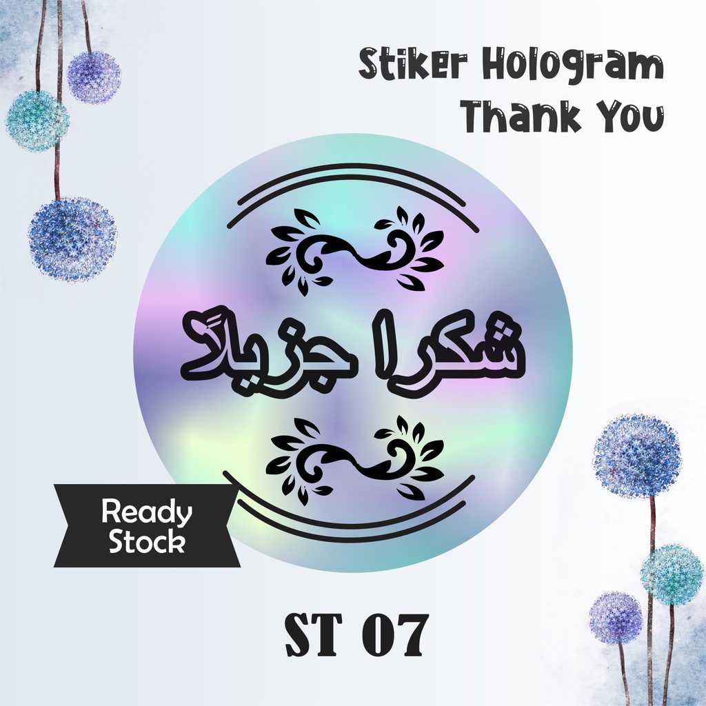 

STIKER LABEL THANK YOU HOLOGRAM BULAT MURAH ST 07