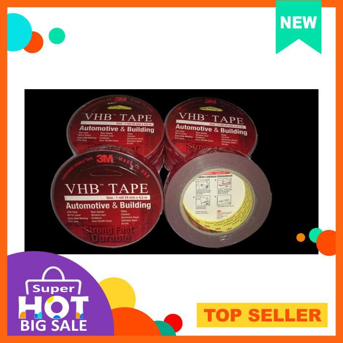 

Double Tape Perekat 3M Vhb For Automotive &Amp; Building Outdoor 24Mm X 4.5M Gulungan Import Murah