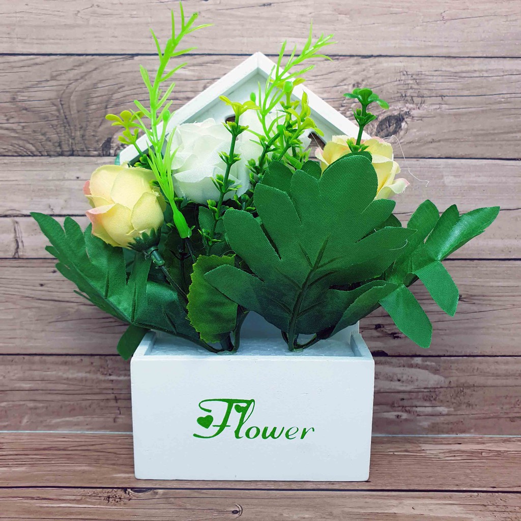 Hiasan Bunga Gantung Alternatif 1/  Bunga Dinding/ Bunga Plastik/  Bunga Artificial/ Bunga Palsu-Kuning Pink Putih