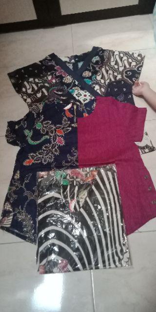 Bigsize Blouse Xxl Atasan Jumbo Batik Modern Kerja Kantor Baju Cewek Fashion Wanita Murah