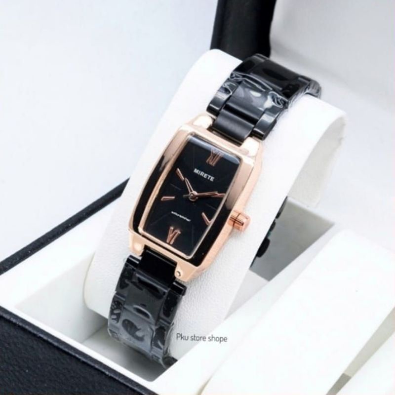 (BESS SELER) jam tangan cewek model oval terbaru mirete jam tangan wanita sporty free batrai jam tangan wanita terlariss cod jam tangan wanita import rantai anti karat bess seller miretw premium jam tangan cewek model persegi tahan air