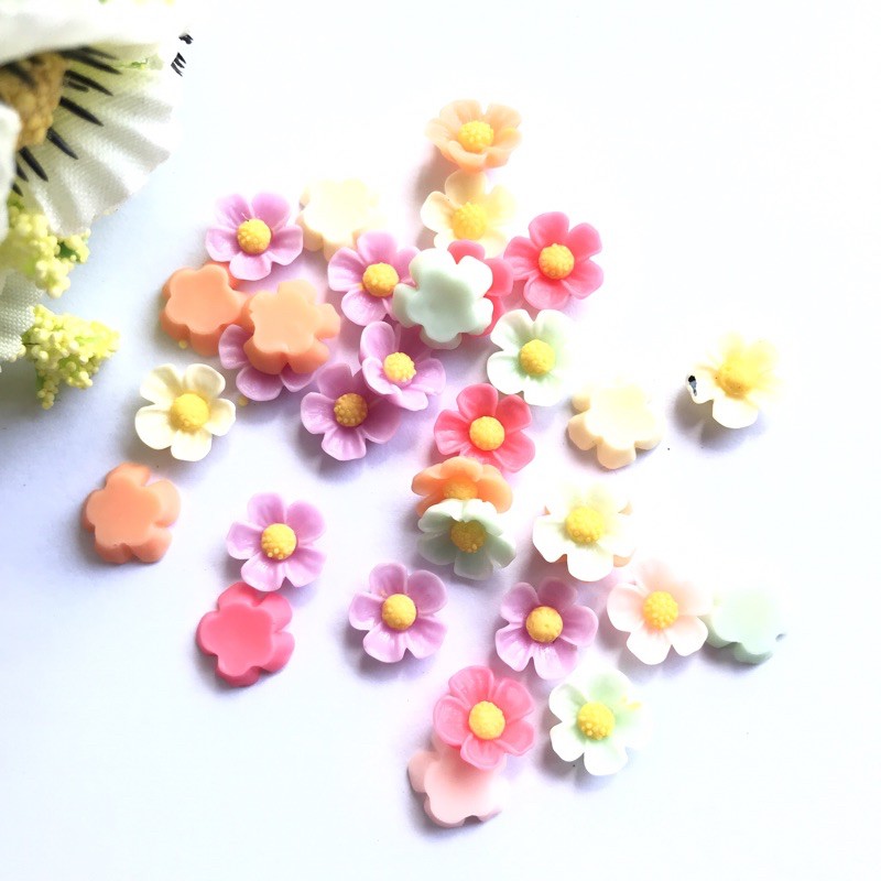 Bunga Sepatu (Bunga Hibiscus) Bahan Craft isi 10pcs Nailart Bahan Tasbih Digital