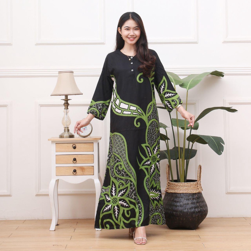 Longdres Batik FLORETTA Daster busui  Baju batik  Baju tidur  Dress batik