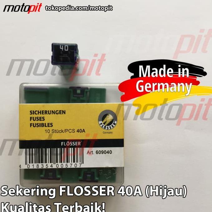 Flosser Sekring Pusat Sekering Kotak Panjang Fuse Mobil 40A Hijau Buru Order
