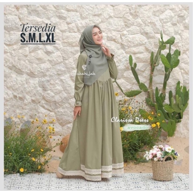 S M L XL Clasira Dress | Clarisa gamis remaja gamis muslim terbaru/mayoutfitofficial  ocloofficial