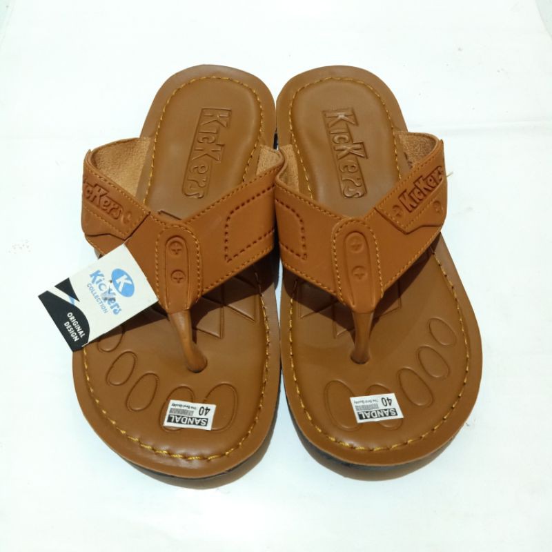 Sandal jepit dewasa pria cowok lois kickers jahit coklat
