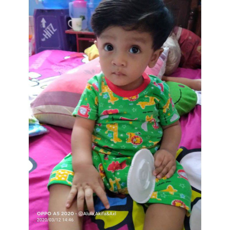 setelan bayi pendek Qkids Size Xs (5-18bulan) bahan libby velvet