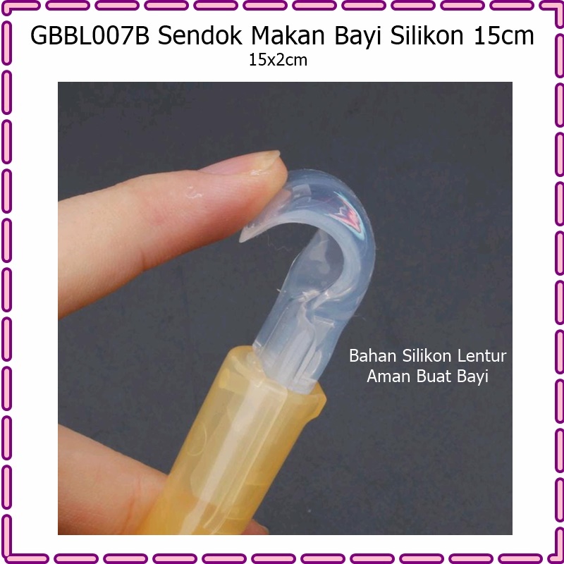 GBBL007B Sendok Makan Bayi Silikon 15cm