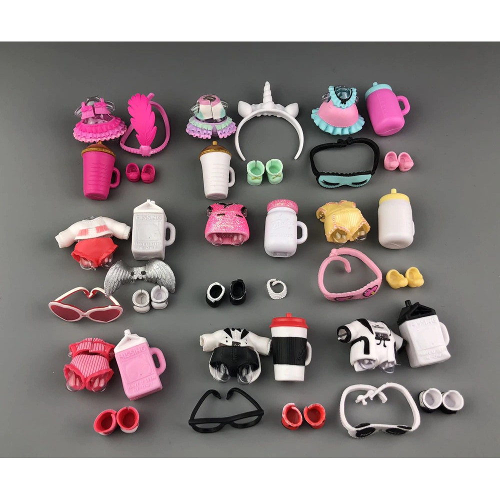 Boneka Barbie Conjunto de ropa de muñeca LOL original, gafas, botellas, accesorios de zapatos para