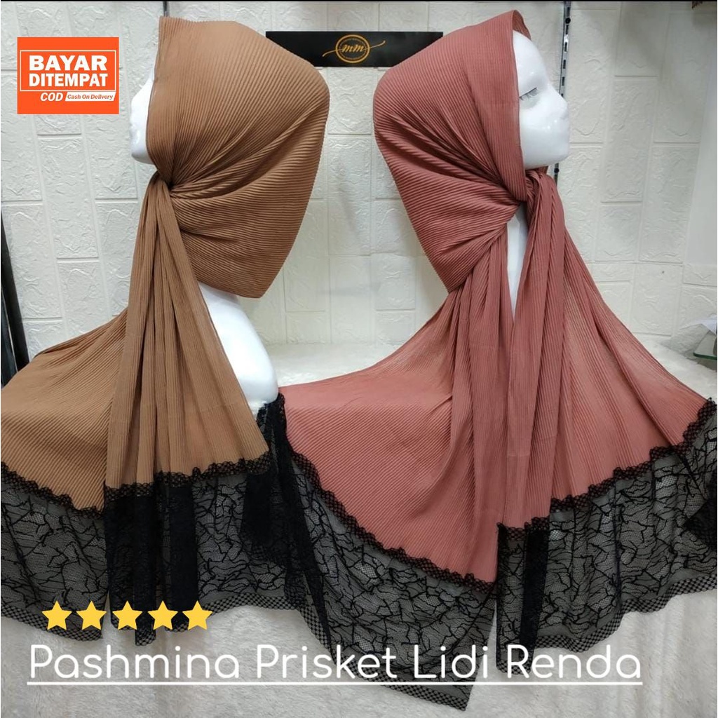 (PROMO) PASHIMNA PLISKET RENDA BRUKAT / PASHMINA PLISKET BROKAT BAHAN DIAMOND PREMIUM