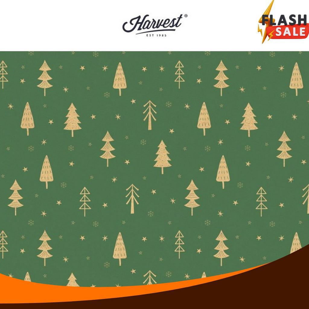 

FASH SALE Kertas Kado Natal Harvest Wrapping Paper Xmas Shining Green Tree
