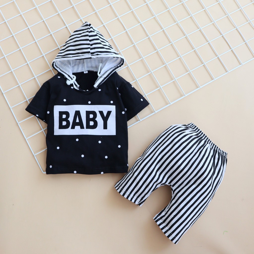 IMK Baju Motif Baby Hoodie / Setelan Baju Bayi 3 bulan - 3 tahun Baju Anak cowok Laki-laki