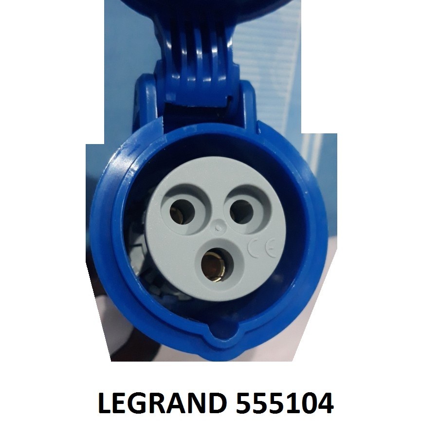 Legrand 3 Pin 16A Mobile Mounting Socket 555104 2P+E IP44 200/250V 6H