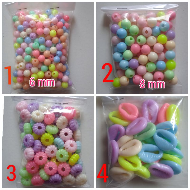 MUTE / MANIK MANIK PASTEL BULAT / MUTE GELANG KALUNG DIY PASTEL