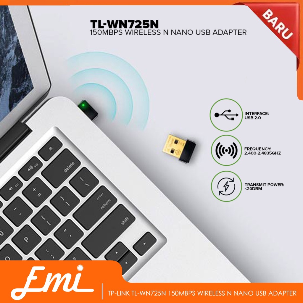 TP-LINK TL-WN725N Nano USB Wireless Adapter 150Mbps