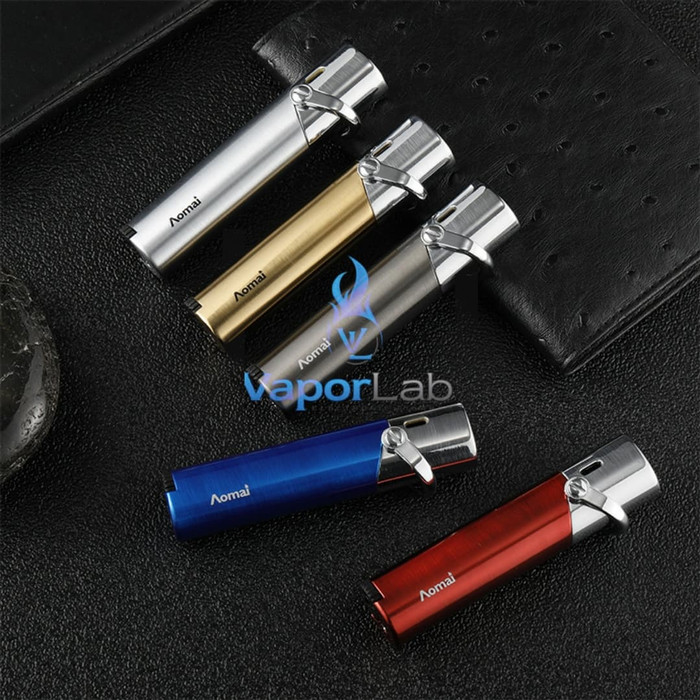 mancis korek api bara gas isi ulang AOMAI 7204 torch lighter unik - 9852 - SILVER