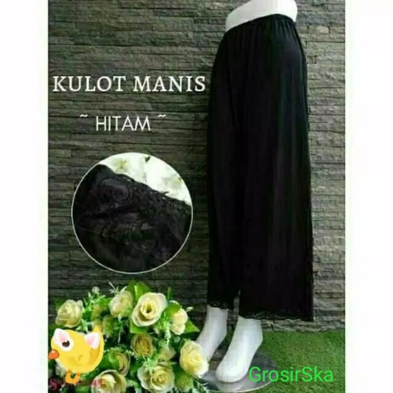 Androk Kulot Hitam Panjang Satuan//3pcs//6pcs - Kulot Panjang Hitam Murah