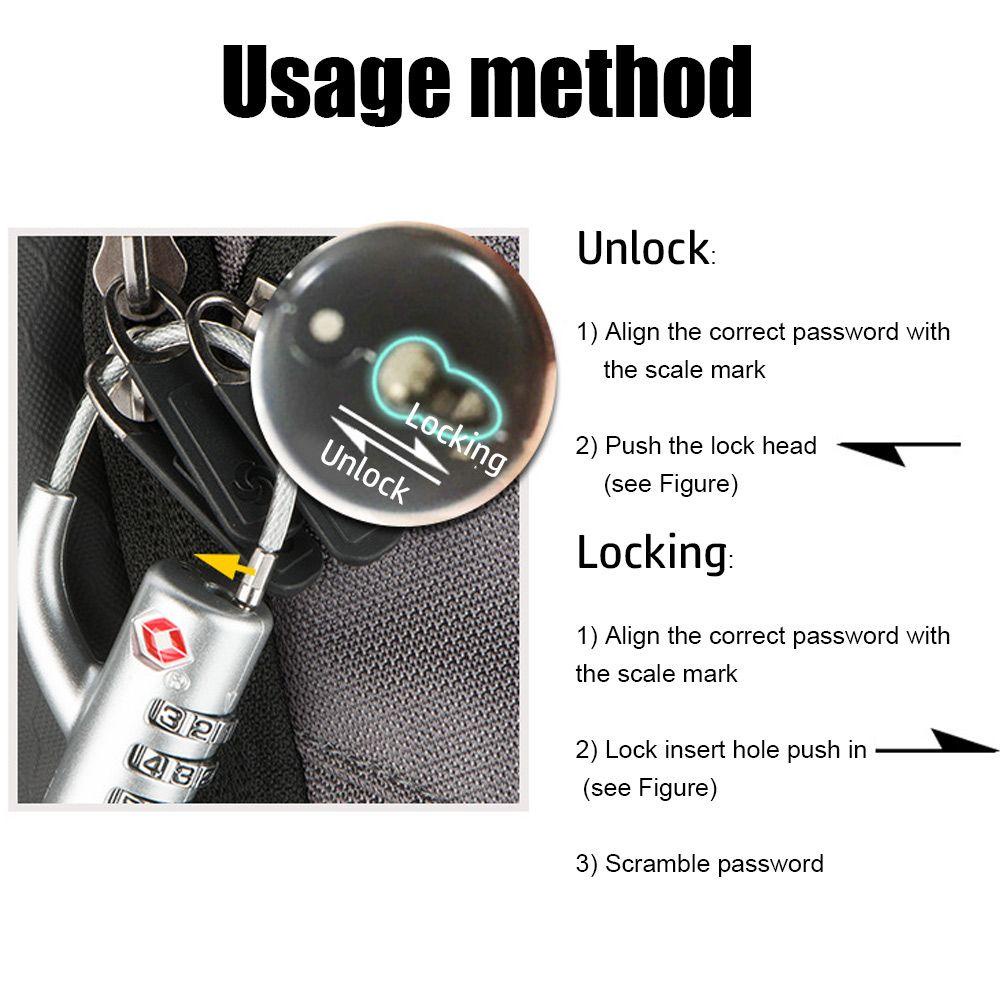 Chookyy TSA Customs Lock High Security Gembok Kecil Kabel Kunci Koper Kunci Kombinasi