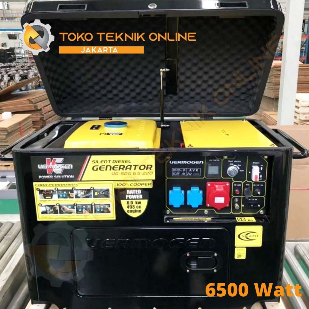 Genset / Generator Silent Diesel - 6500 WATT - VERMOGEN