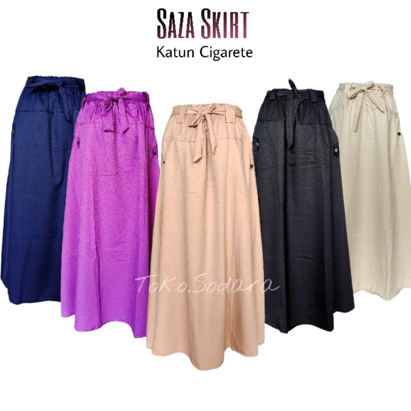 Rok Payung Katun Cigarete // SaZa Skirt katun Cigarete // Rok Murah // Rok Muslim