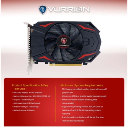 VURRION R7 240 GDDR5 4GB 128 BIT