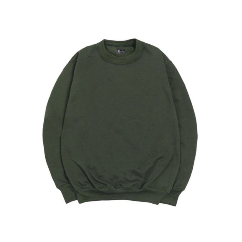 Sweater Crewneck Polos Bahan Tebal Premium Pria Wanita M L XL XXL